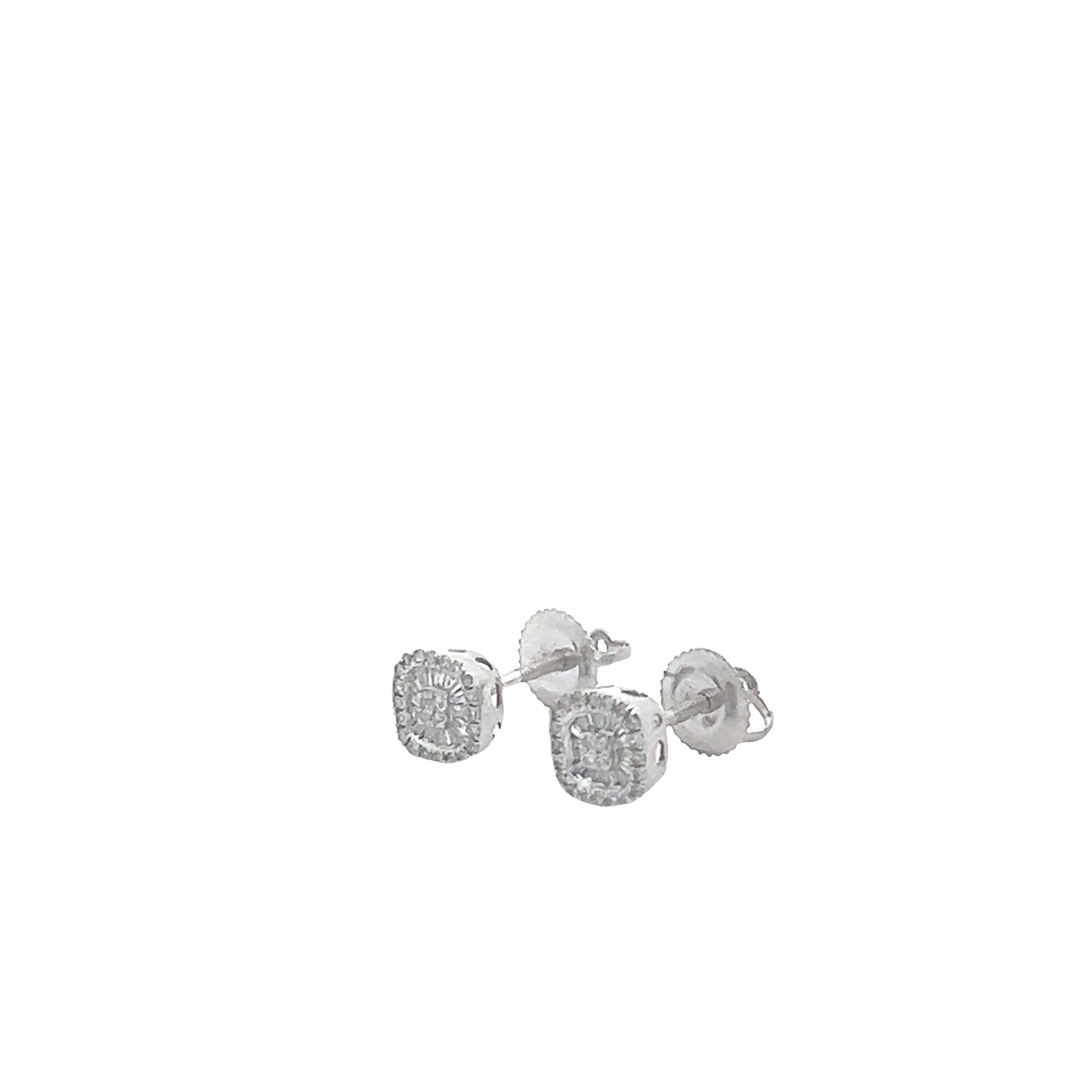 CL2430W $2,150.00 14KW 0.40CTW DIAMOND SQUARE CLUSTER EARRINGS SINGLE ROW BORDER. BAGUETTE & ROUND DIAM__2024-04-18-15-28-20-2.jpg