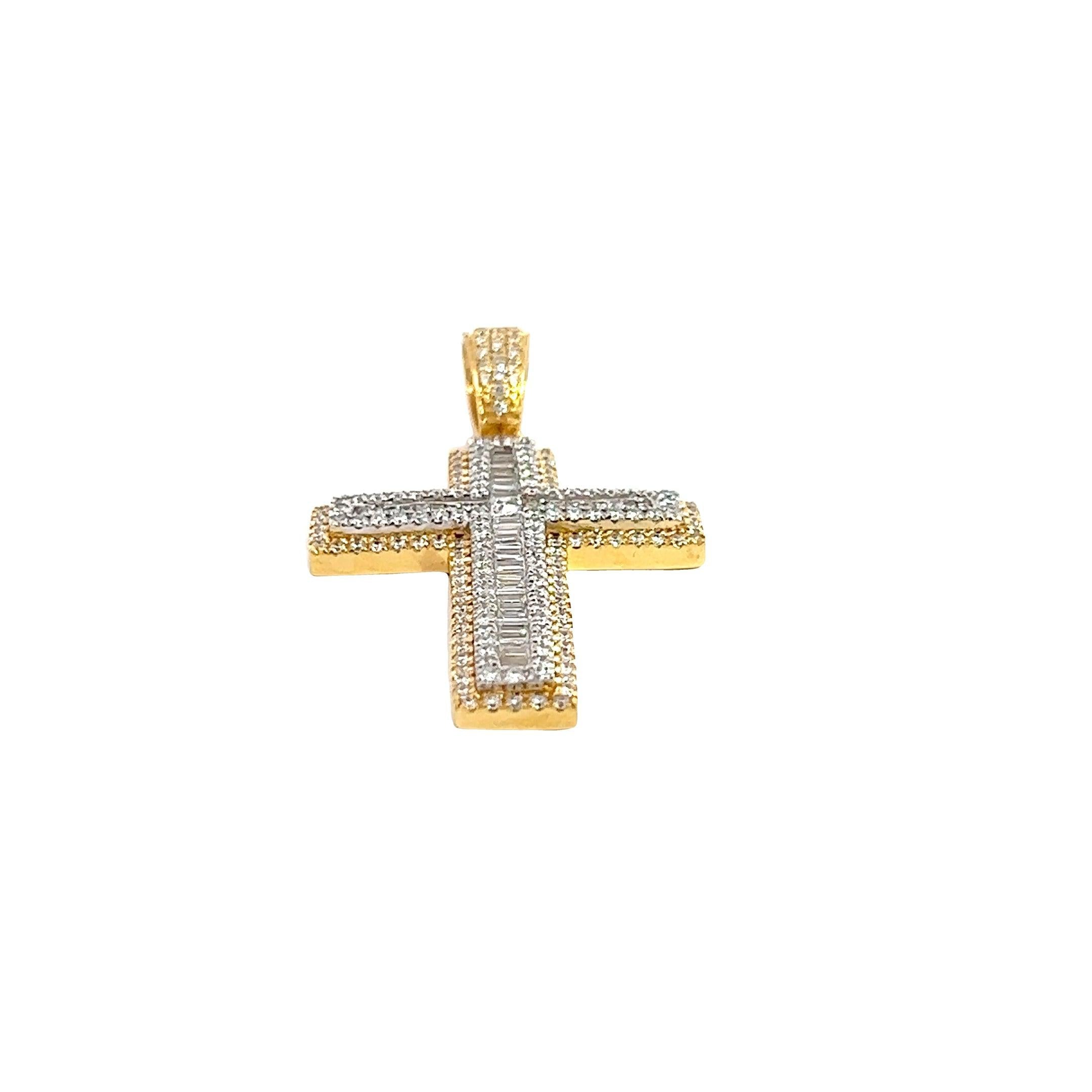CR0583YW $25,990.00 14KY+W 2.75CTW BAGUETTE DIAMOND CROSS - RAISED WG BORDER__2024-04-11-10-25-52.jpg
