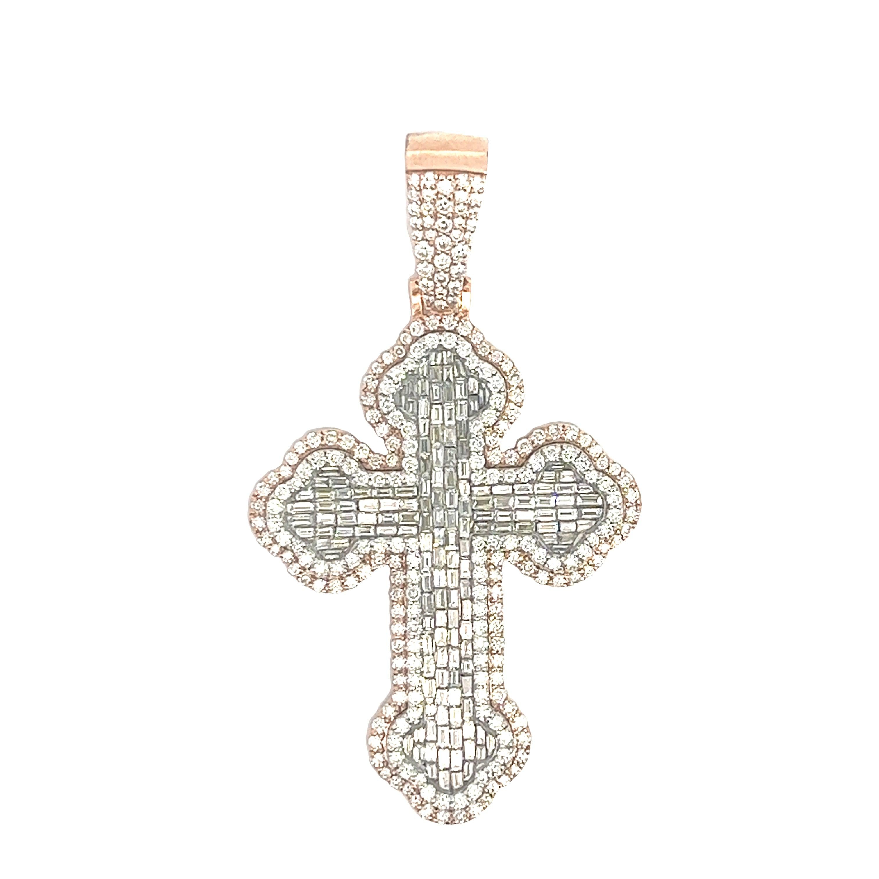 CR0692RW $44,990.00 14KR+W 3.75CTW BAGUETTE DIAMOND 3D INVERTED FLEUR DE LIS CROSS PENDANT14KR+W 3.76CTW BAGUETTE DIAMOND 3D INVERTED FLEUR DE LIS CROSS PENDANT__2024-04-09-17-49-52.jpg
