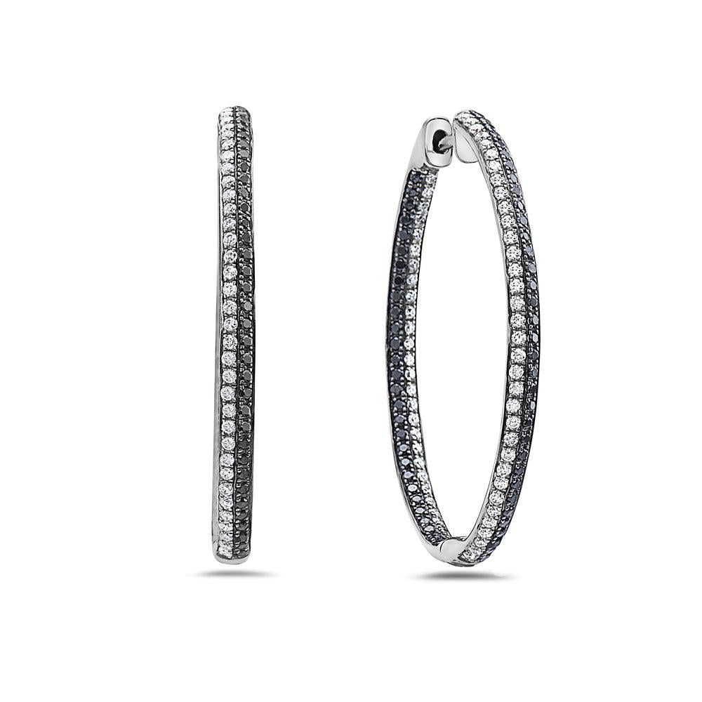 14K White Gold Ladies Earrings With 2.42 CT Diamonds