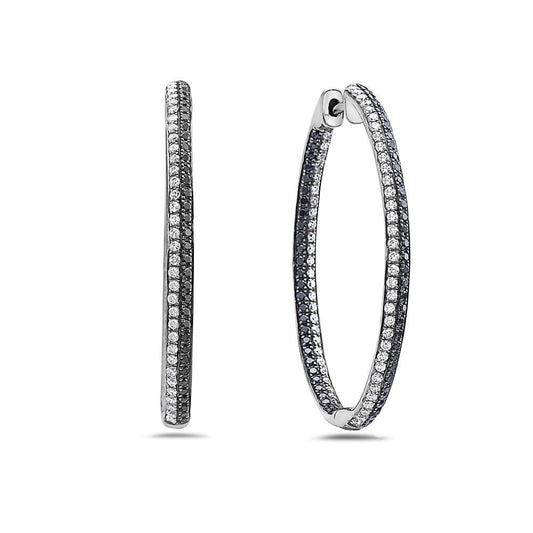 14K White Gold Ladies Earrings With 2.42 CT Diamonds
