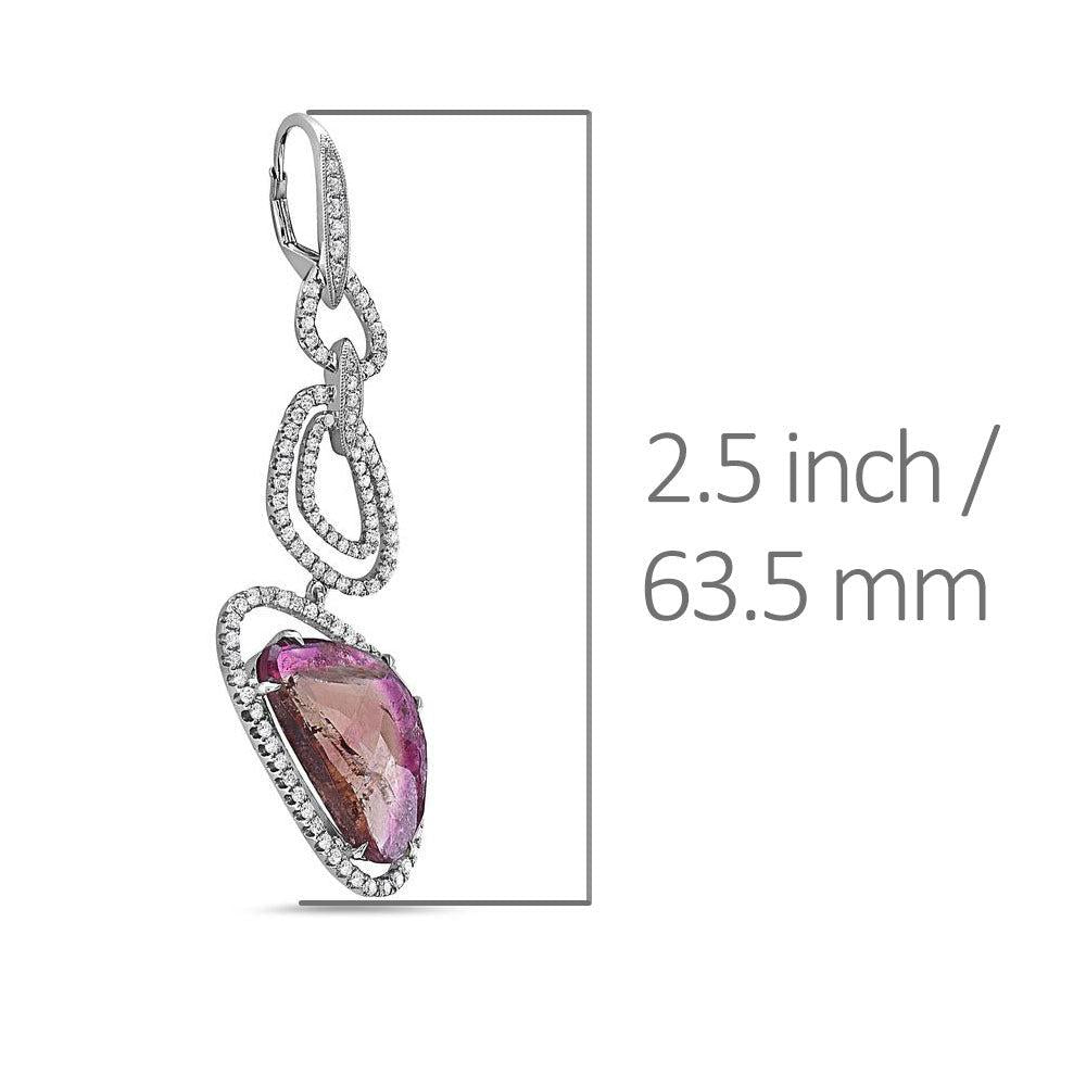 18K White Gold Ladies Earrings With Diamonds
