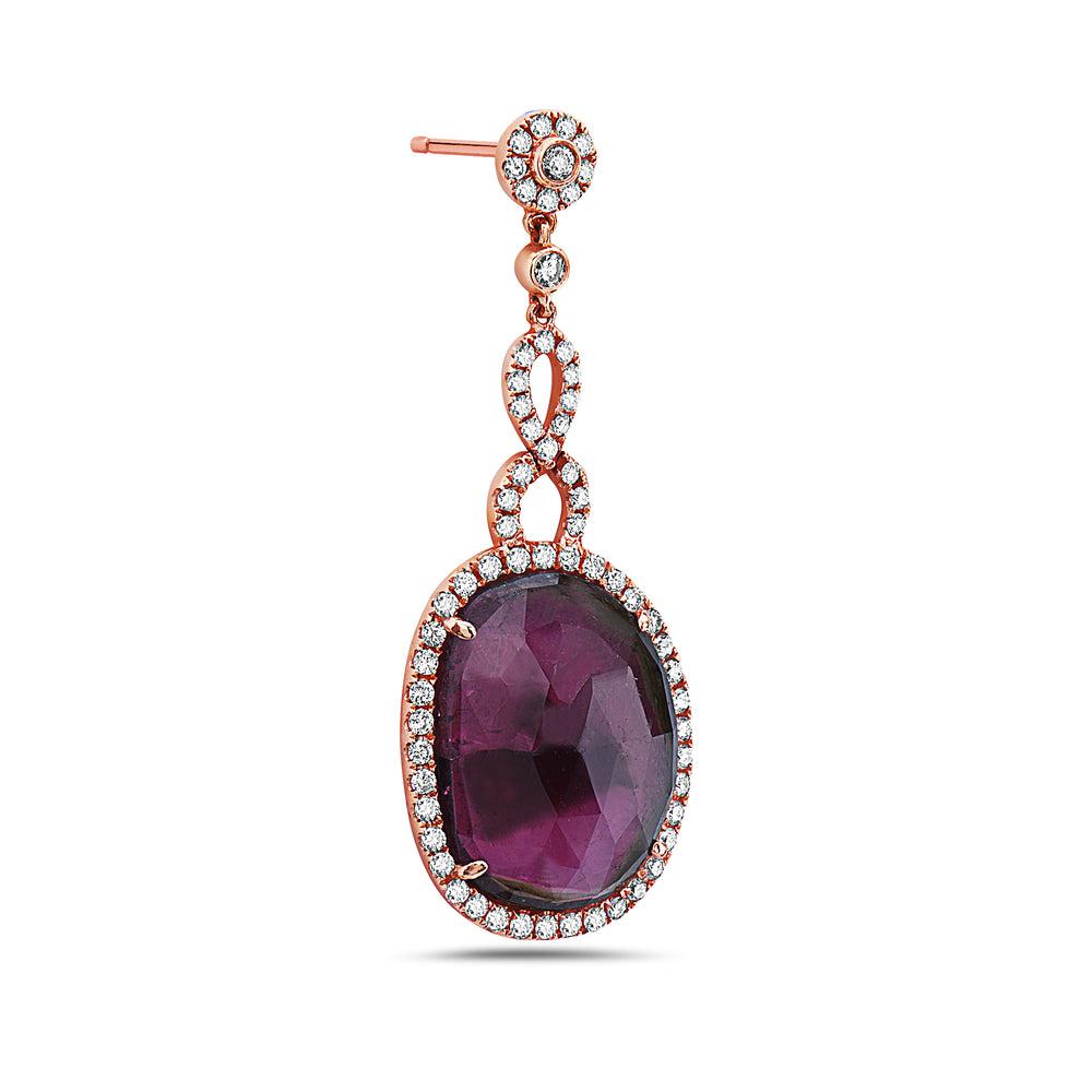 14K White Gold Ladies Earrings With Diamonds