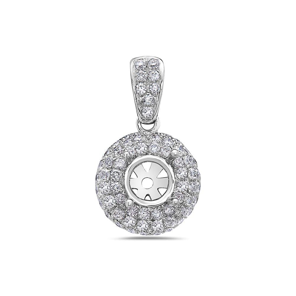 18K White Gold Asterisk Women's Pendant With 0.98 CT Diamonds