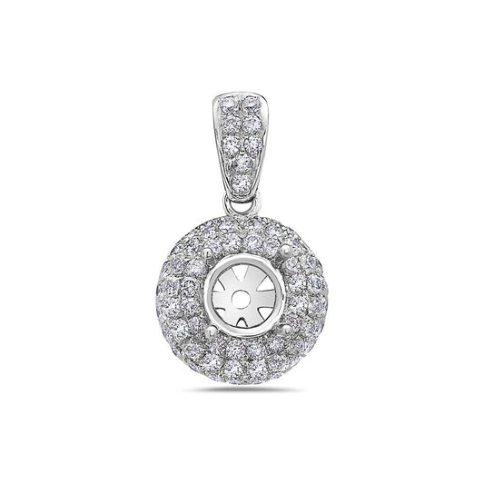 18K White Gold Asterisk Women's Pendant With 0.98 CT Diamonds