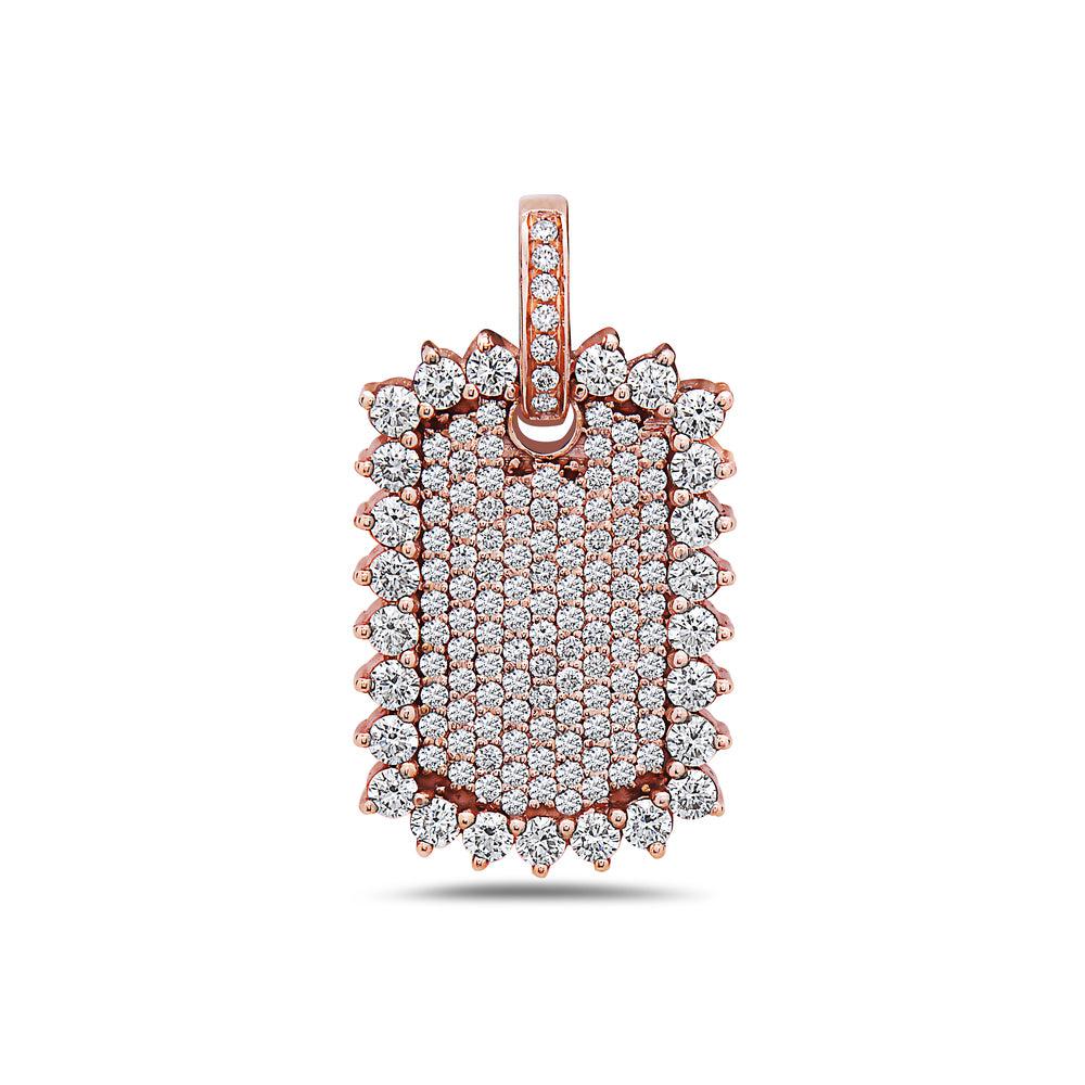 Rectangular Sunflower Pendant With 3.15 CT Diamonds available in Rose, Yellow and White Gold