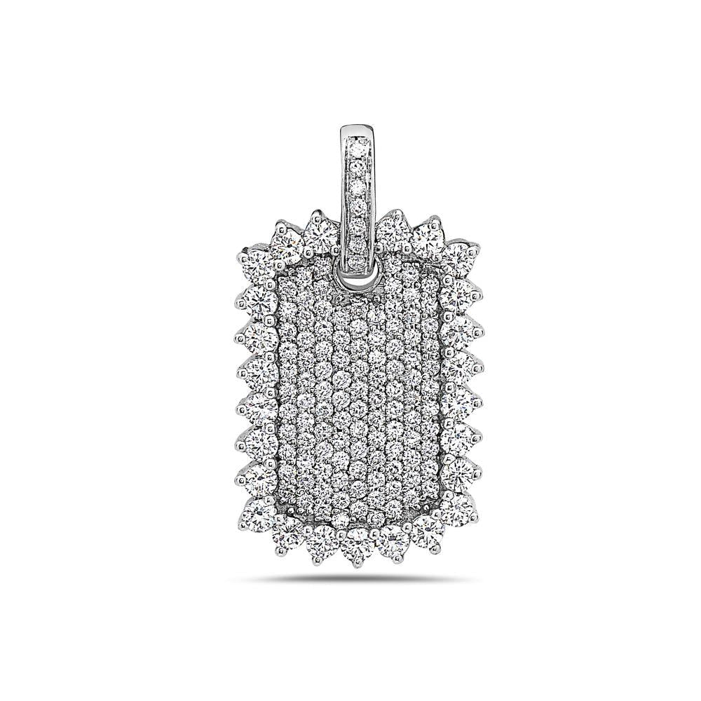 Rectangular Sunflower Pendant With 3.15 CT Diamonds available in Rose, Yellow and White Gold