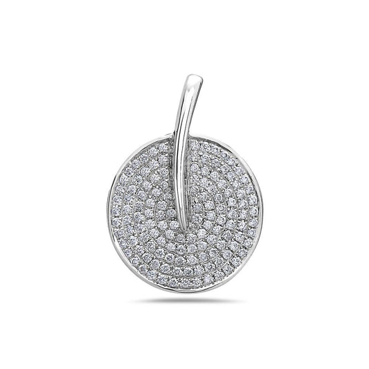 14K White Gold Hand Fan Women's Pendant with 0.56CT Diamonds