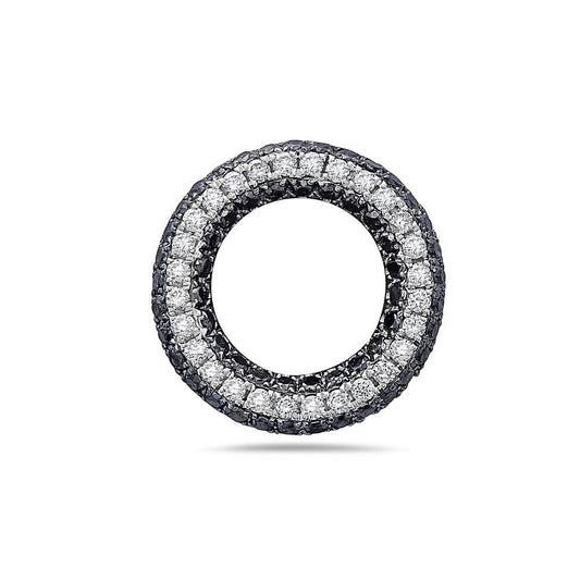 18K White Gold Floating Donut Women's Pendant with 0.74CT Diamonds