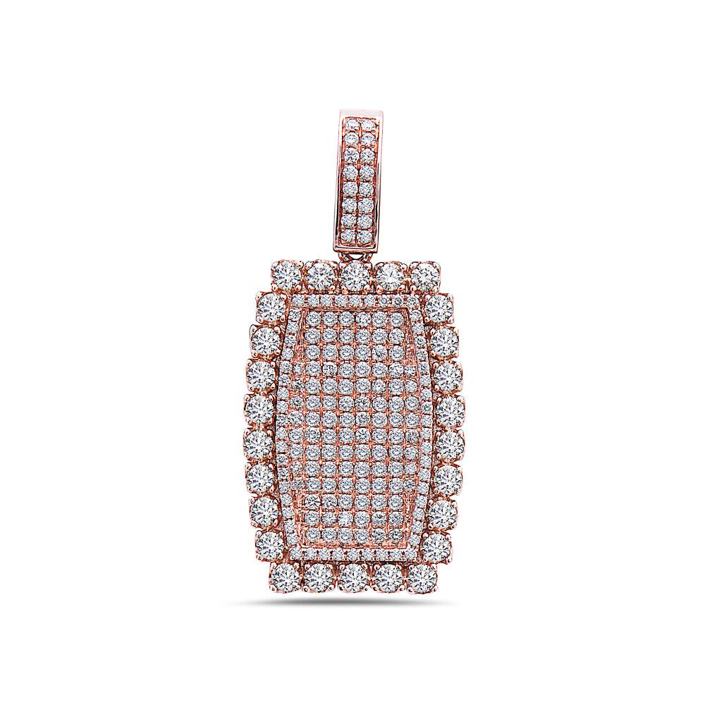 14K Rounded Rectangle Women's Pendant with 3.11 CT Diamonds