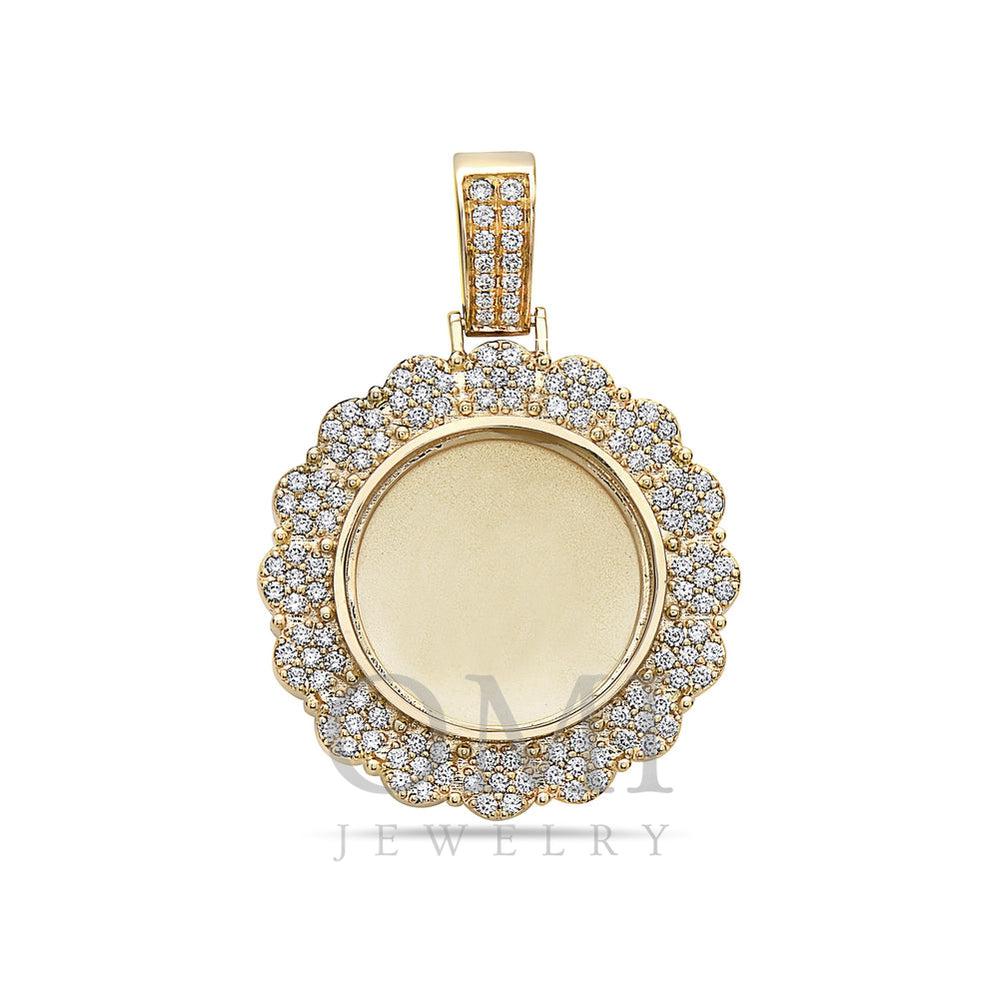 14K GOLD SUNFOLOWER PICTURE PENDANT WITH 1.52 CT ROUND DIAMONDS