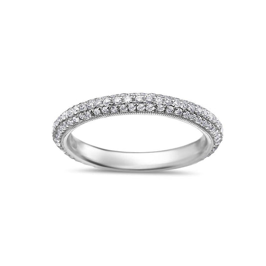 Ladies 18k White Gold With  0.78 CT Diamonds Wedding Band