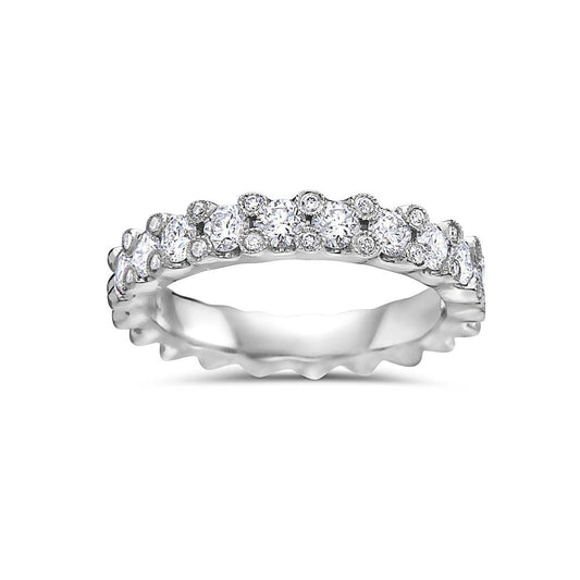 Ladies 18k White Gold With 1.20 CT Diamond Wedding Band