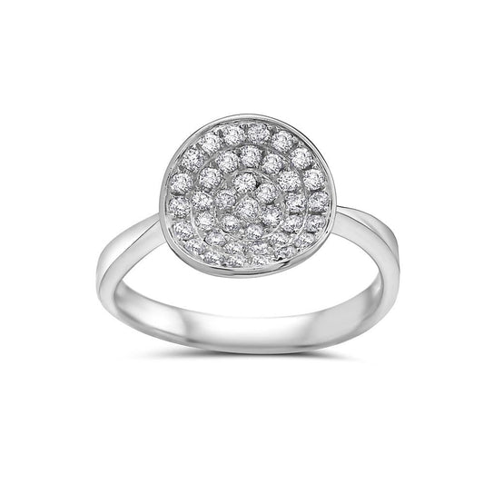 Ladies 18k White Gold Diamond 0.48 CT Right Hand Ring