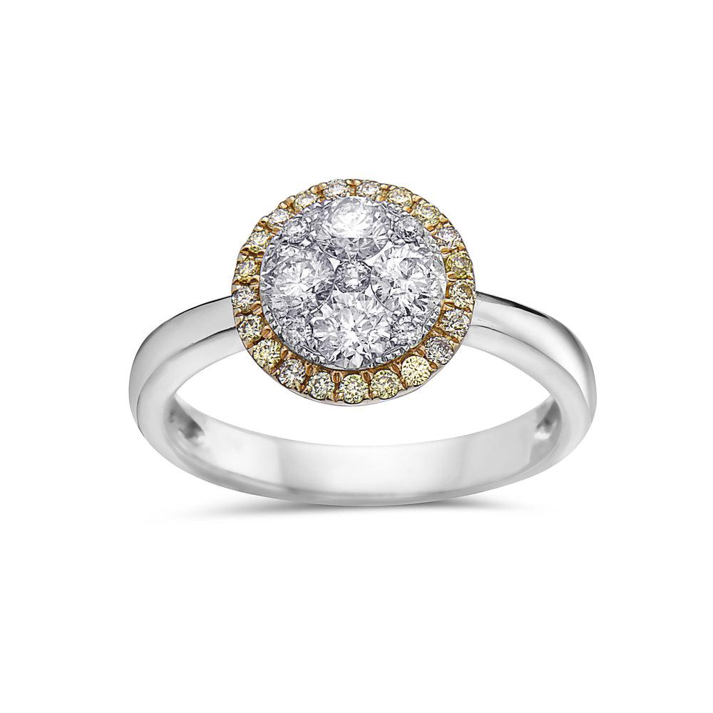 Ladies 14k White Gold Diamond 0.99 CT Right Hand Ring