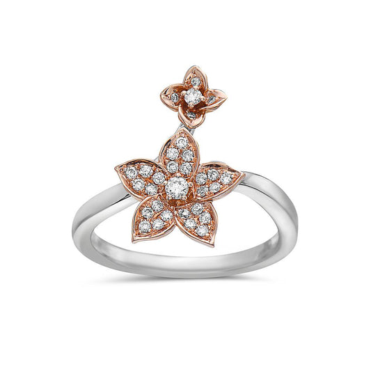 Ladies 18k White Gold Diamond 0.20 CT Right Hand Ring