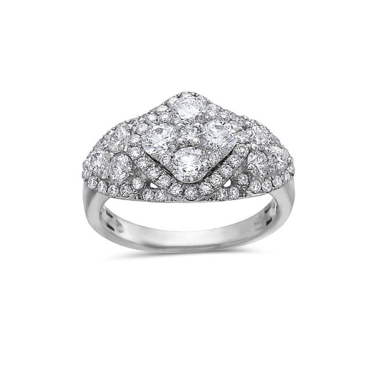 Ladies 18k White Gold Diamond 1.71 CT Right Hand Ring