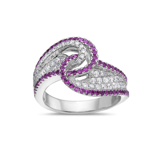 Ladies 18k White Gold Diamond 1.2 CT Right Hand Ring
