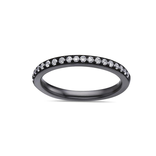 Ladies 18k Black Gold Diamond 0.30 CT Wedding Band
