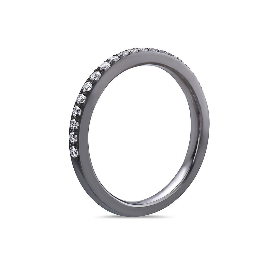 Ladies 18k Black Gold Diamond 0.30 CT Wedding Band