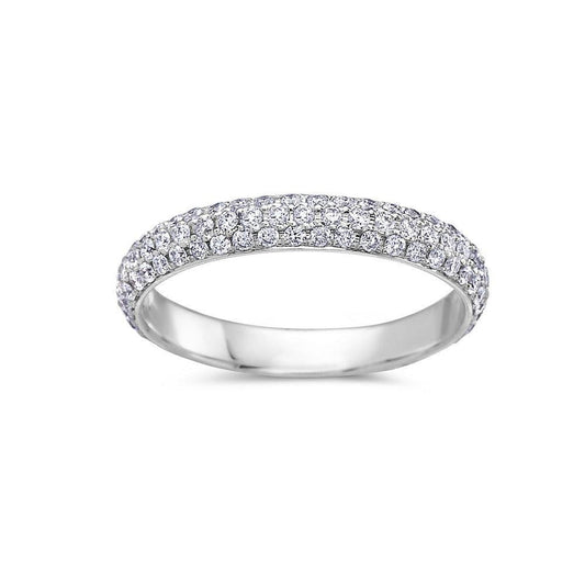 Ladies 18k White Gold Diamond 0.85 CT Wedding Band