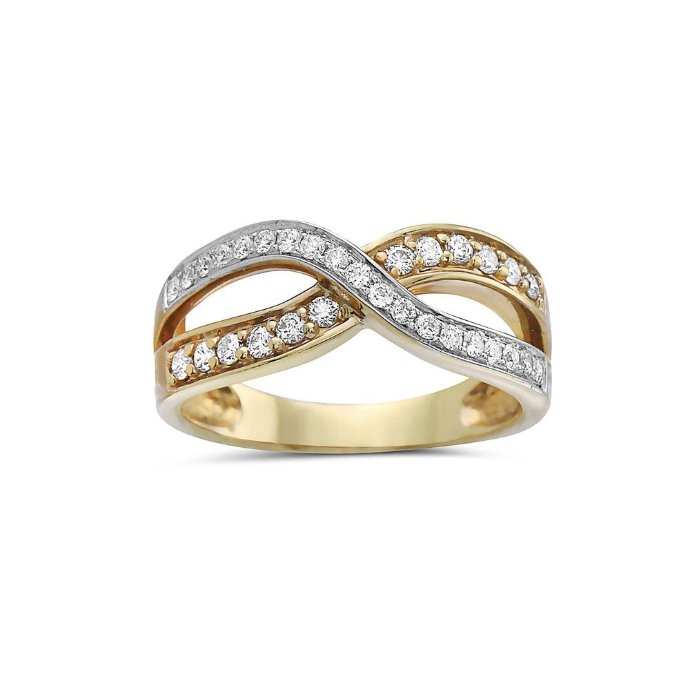 Ladies 18k Yellow Gold Diamond 0.48 CT Right Hand Ring