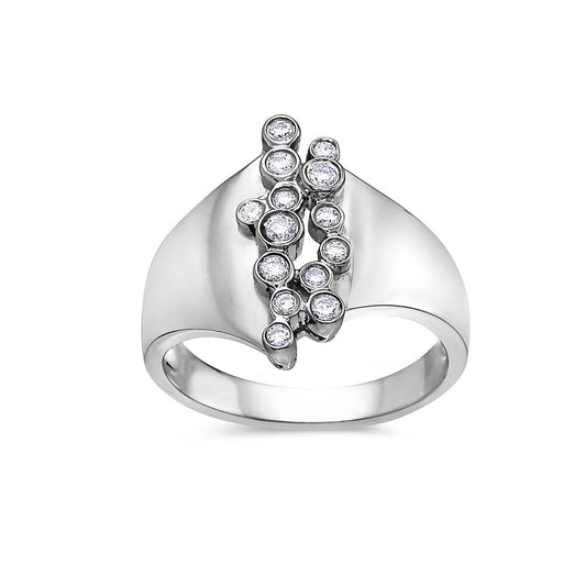 Ladies 18k White Gold Diamond 0.24 CT Right Hand Ring