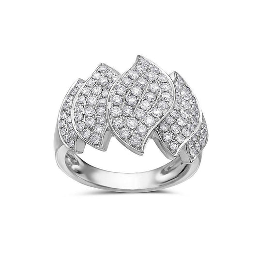 Ladies 18k White Gold Diamond 1.28 CT Right Hand Ring