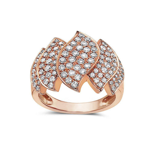 Ladies 18k Rose Gold Diamond 1.28 CT Right Hand Ring