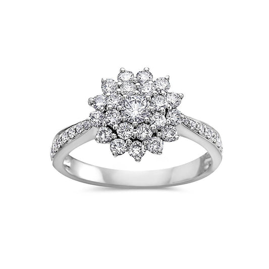 Ladies 18k White Gold Diamond 1.13 CT Right Hand Ring
