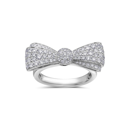 Ladies 18k White Gold Diamond 1.14CT Right Hand Ring