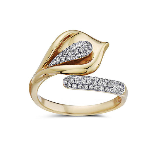 Ladies 18k Yellow Gold Diamond 0.50 CT Right Hand Ring