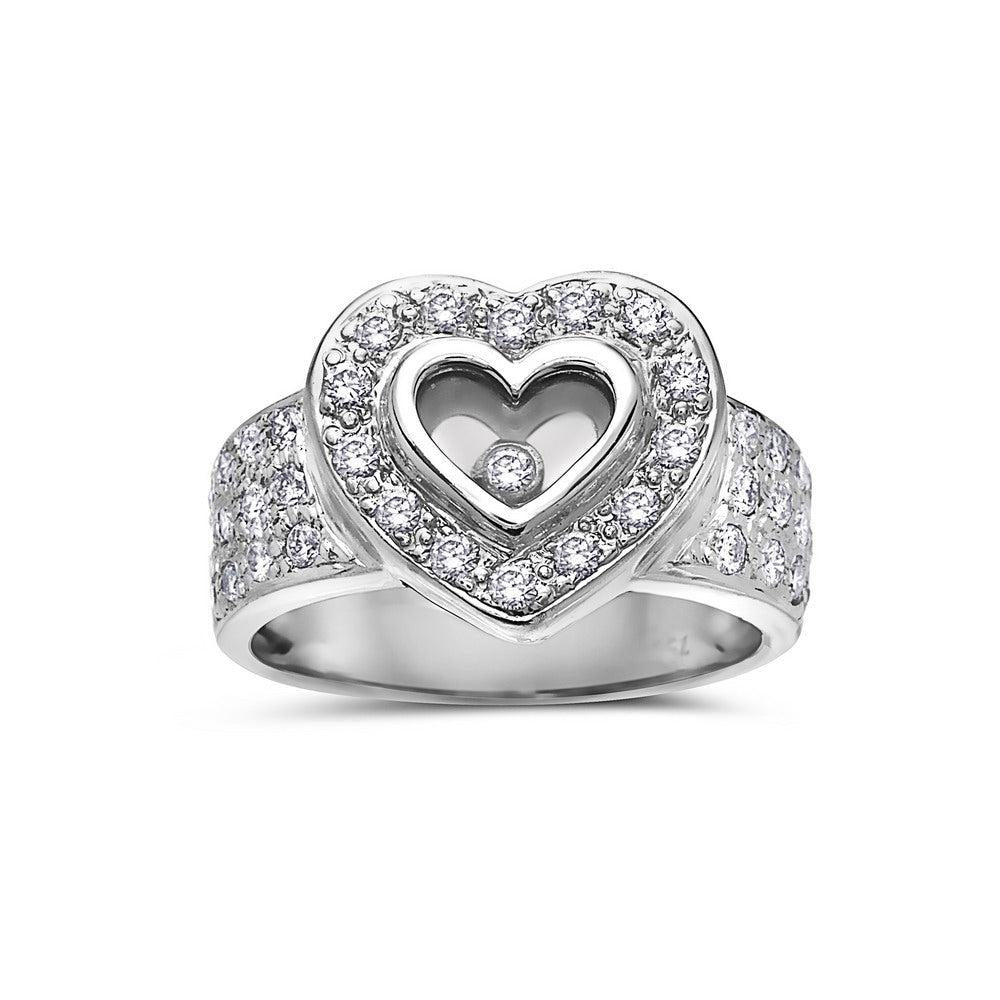Ladies 18k White Gold Diamond 0.75 CT Right Hand Ring
