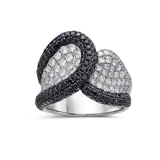 Ladies 18k White Gold Diamond 3.50 CT Right Hand Ring