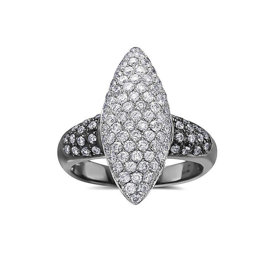 Ladies 14k White Gold Diamond 1.75 CT Right Hand Ring