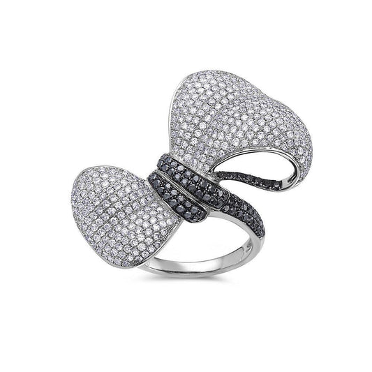 Ladies 18k White Gold Diamond 3.45 CT Right Hand Ring