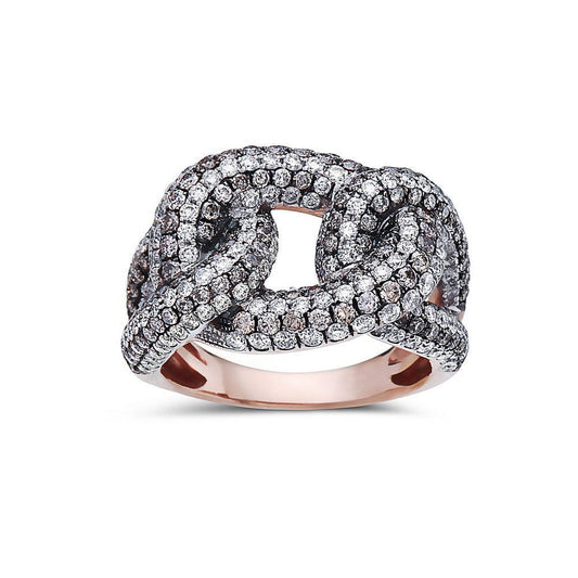 Ladies 18k Rose Gold Diamond 2.84 CT Right Hand Ring