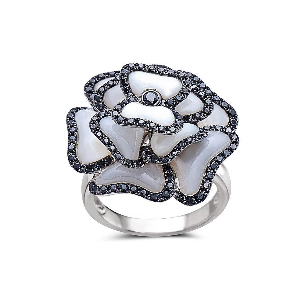 Ladies 18k White Gold Diamond 1 CT Right Hand Ring