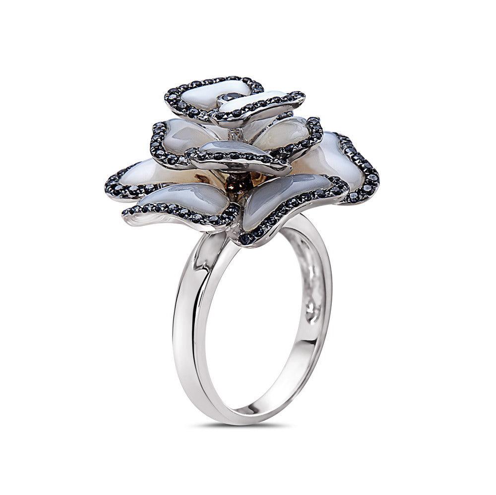 Ladies 18k White Gold Diamond 1 CT Right Hand Ring