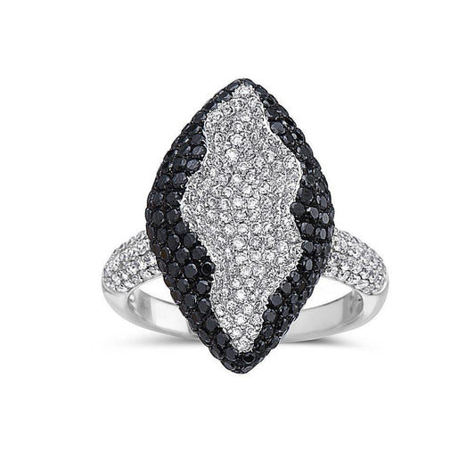 Ladies 18k White Gold Diamond 2.63 CT Right Hand Ring