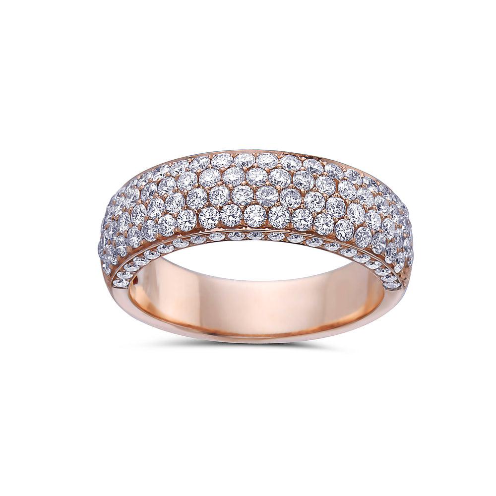 Ladies 14k Rose Gold Diamond 1.75 CT Wedding Band