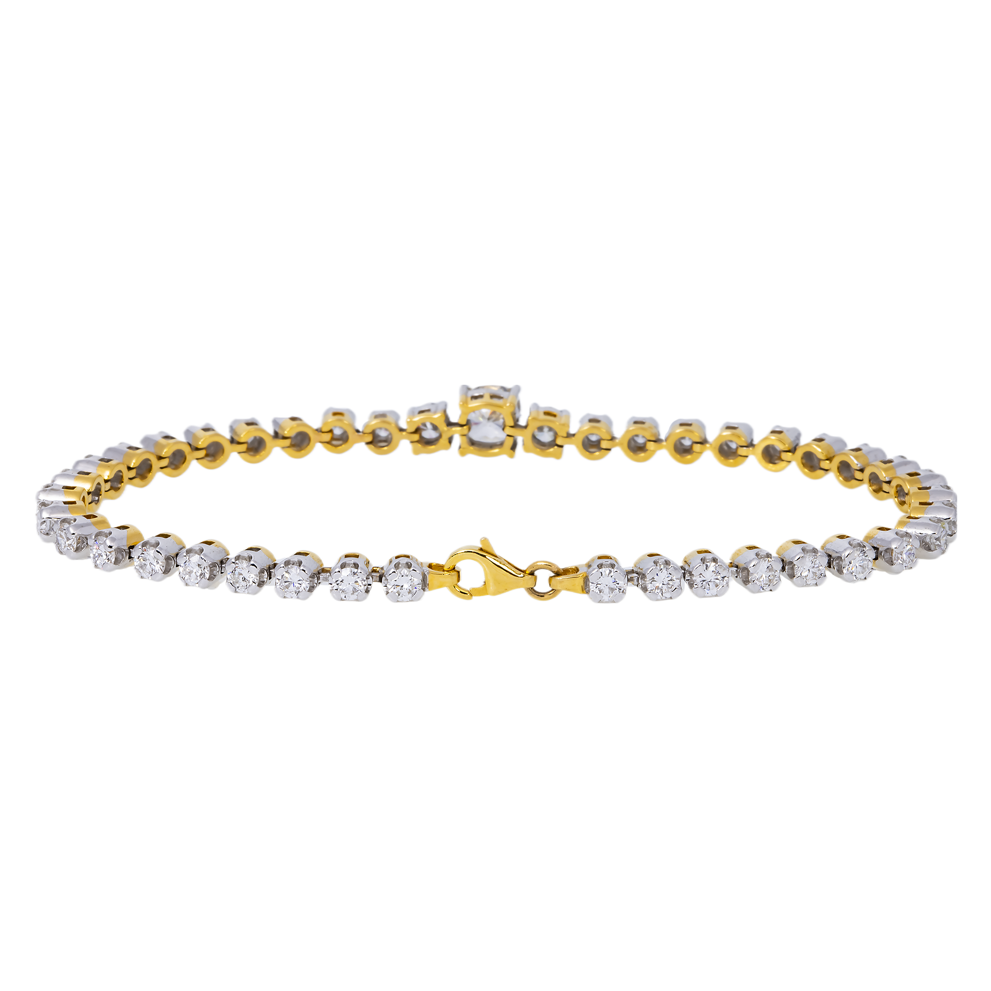 14K GOLD LAB DIAMOND TENNIS BRACELET 4.78 CT