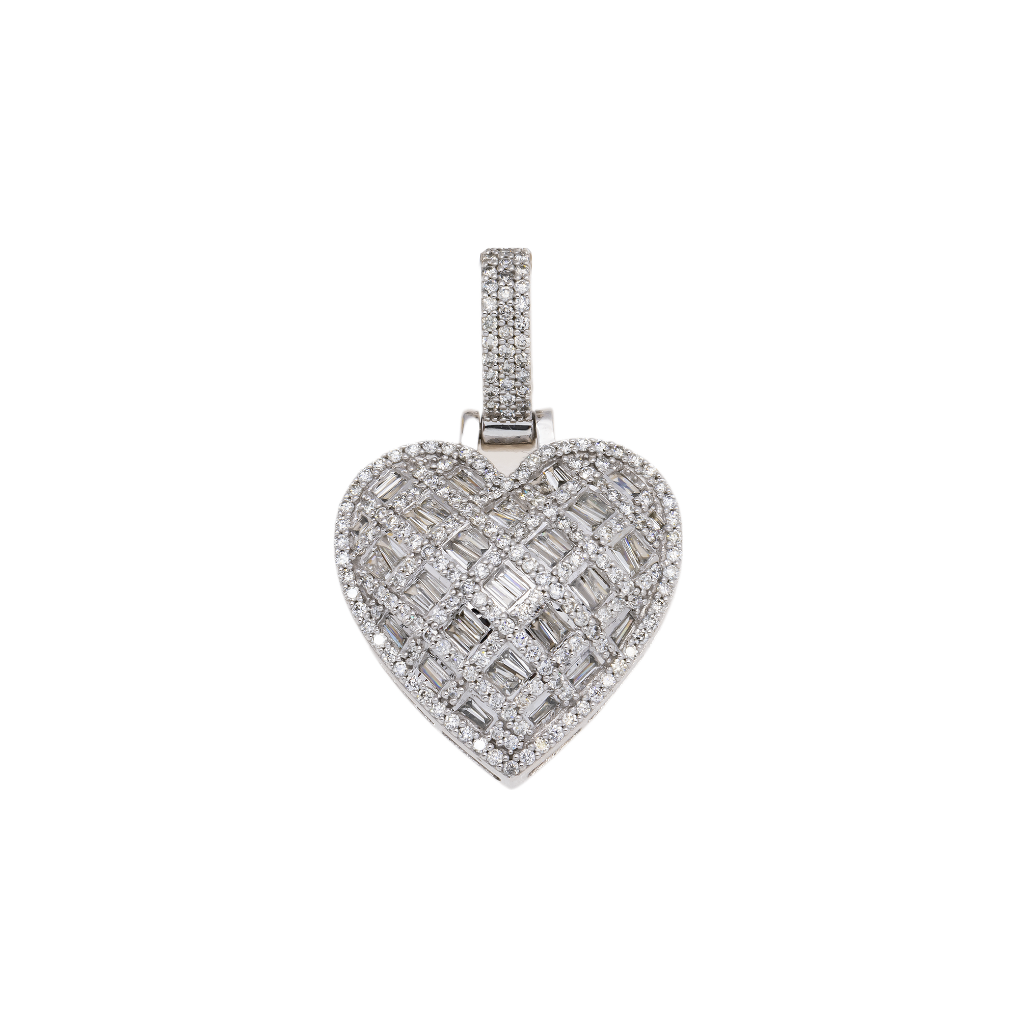10K GOLD ROUND DIAMOND HEART PENDANT 1.48 CT