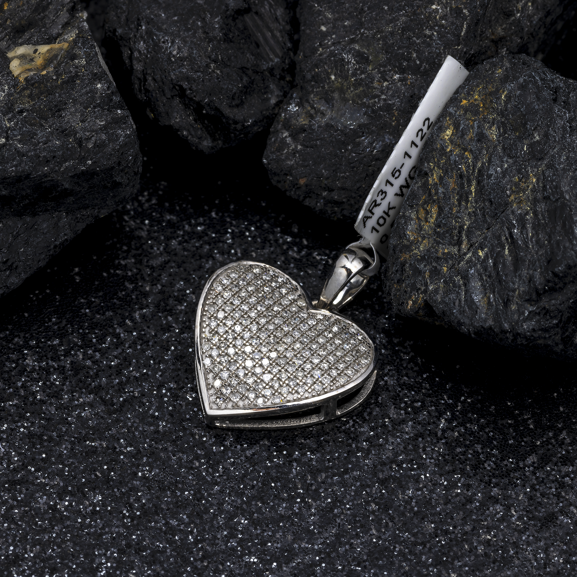 10K GOLD ROUND DIAMOND HEART PENDANT 0.50 CT