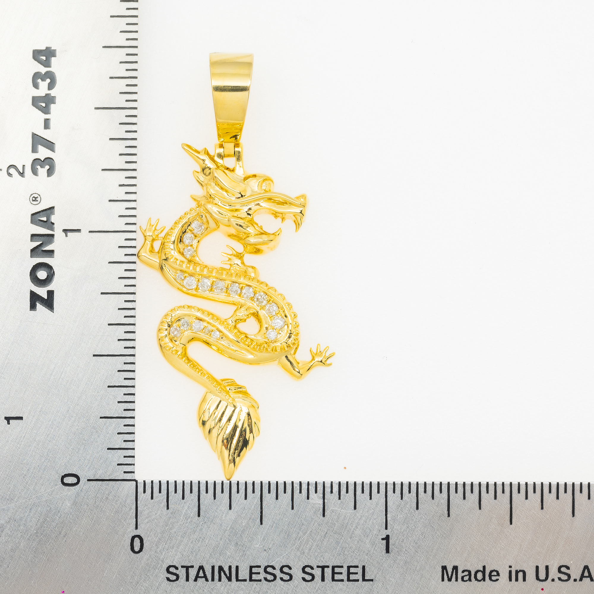 10K GOLD DIAMOND CHINESE DRAGON PENDANT 0.17 CT
