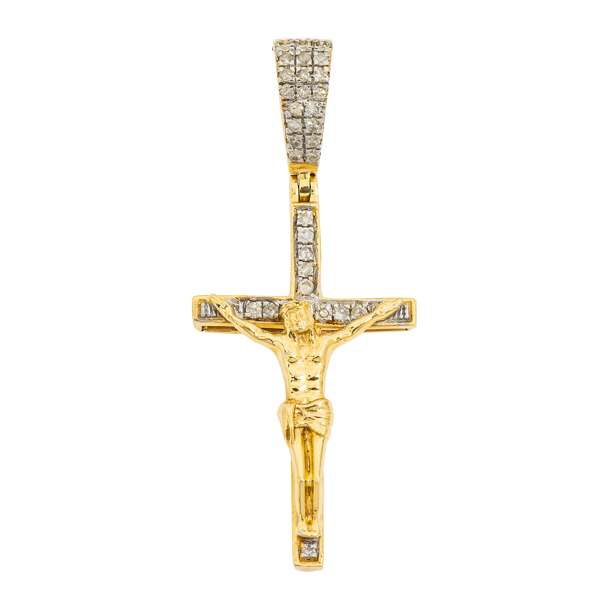 14K GOLD DIAMOND CRUCIFIX PENDANT 0.30 CT