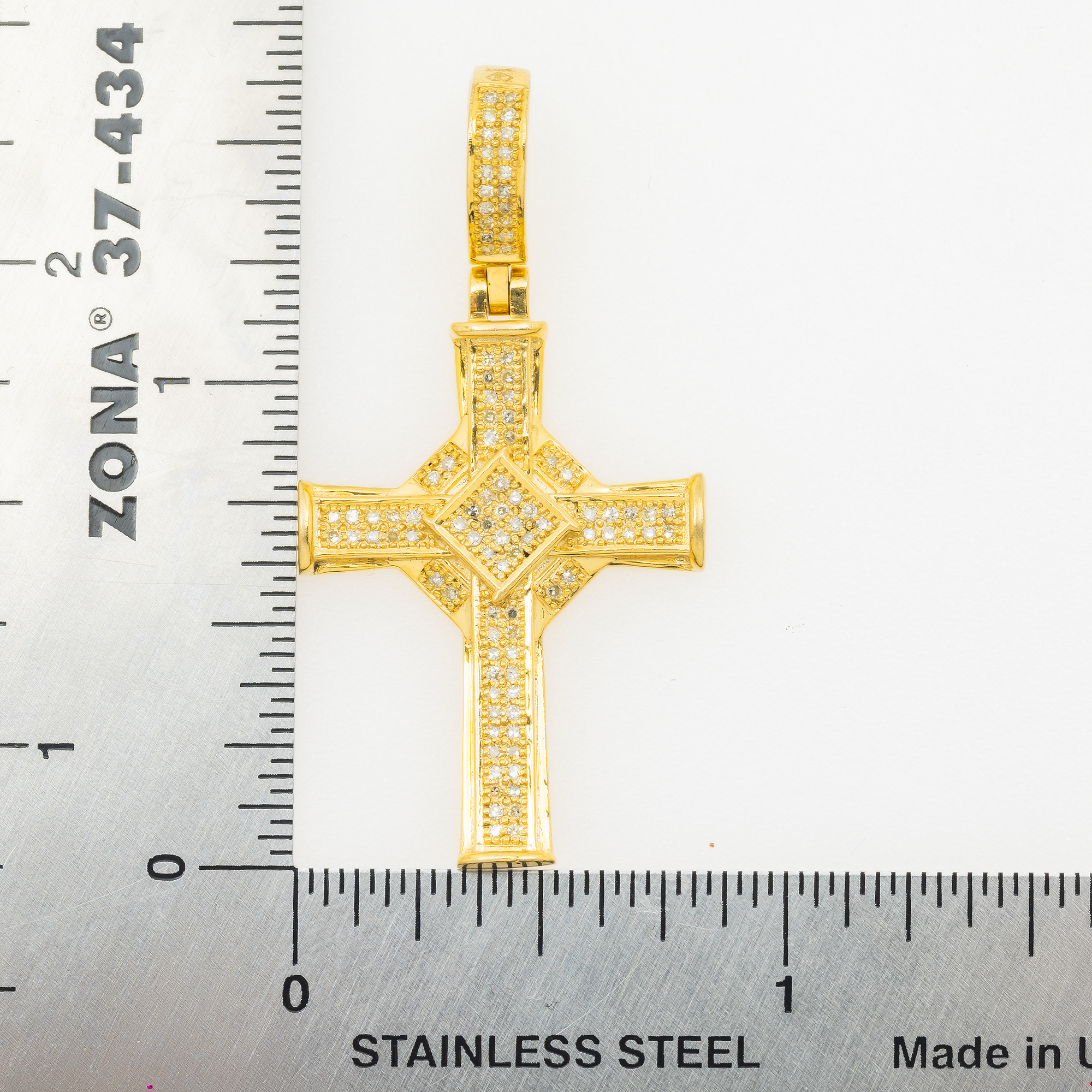 10K GOLD DIAMOND CROSS PENDANT 0.34 CT