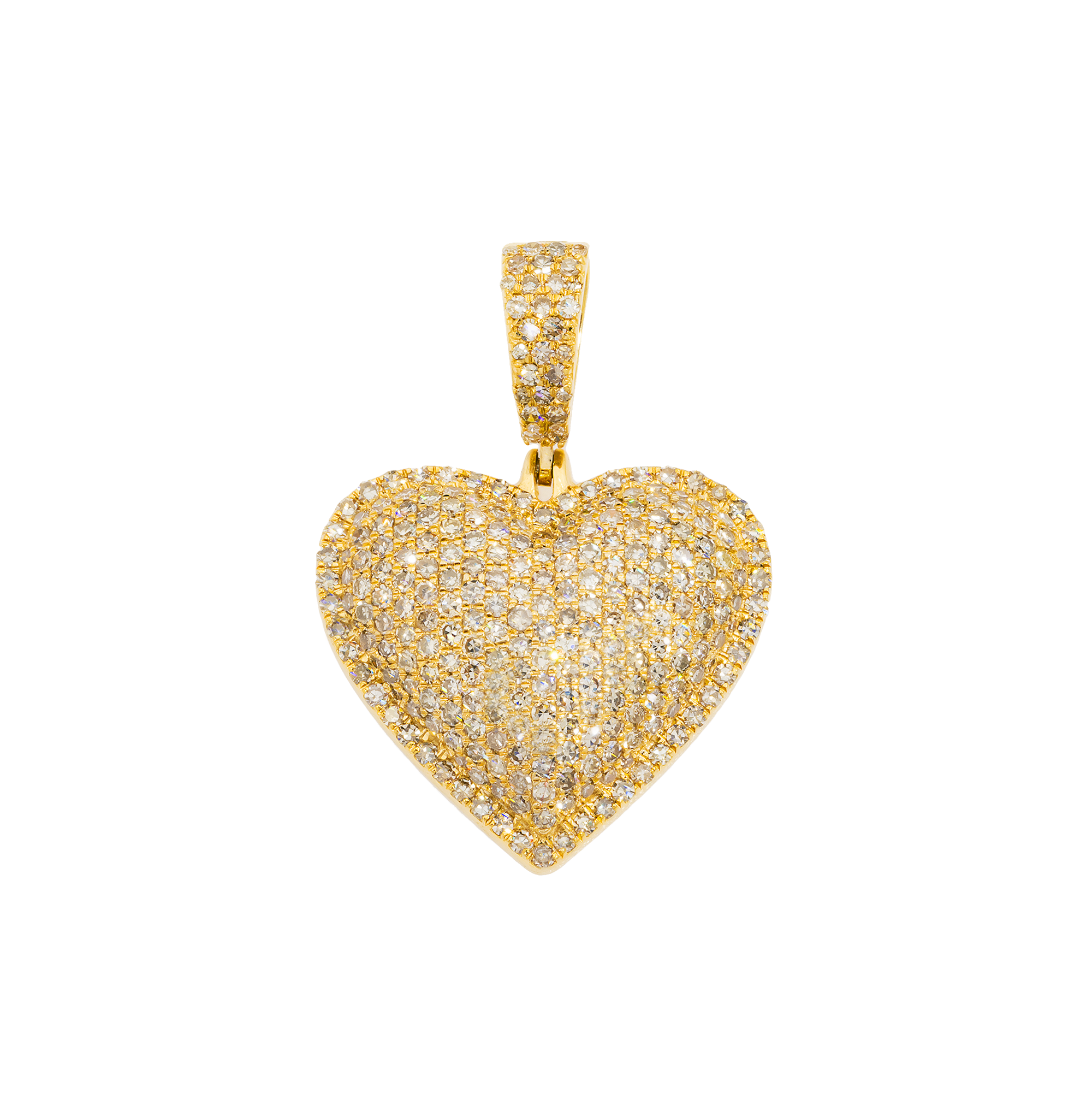 14K GOLD DIAMOND HEART PENDANT 1.30 CT