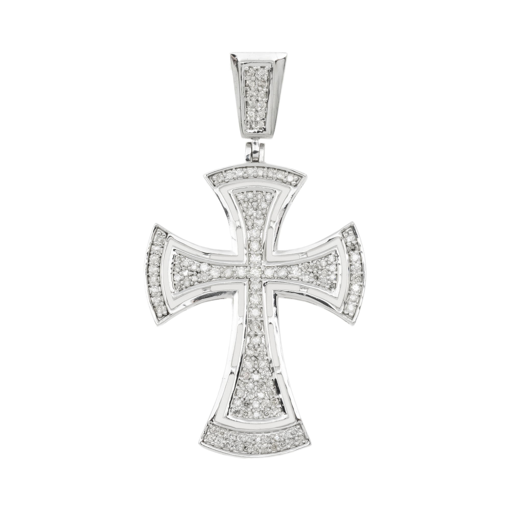 10K GOLD DIAMOND CROSS PENDANT 0.61 CT
