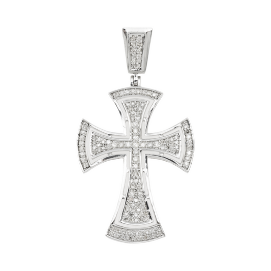 10K GOLD DIAMOND CROSS PENDANT 0.61 CT